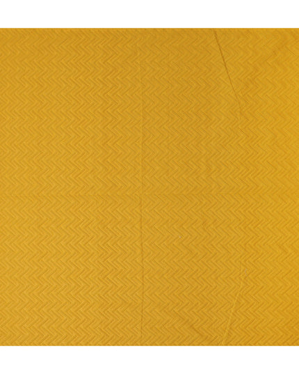 Mustard Yellow Embroidered Cotton Fabric - Regal