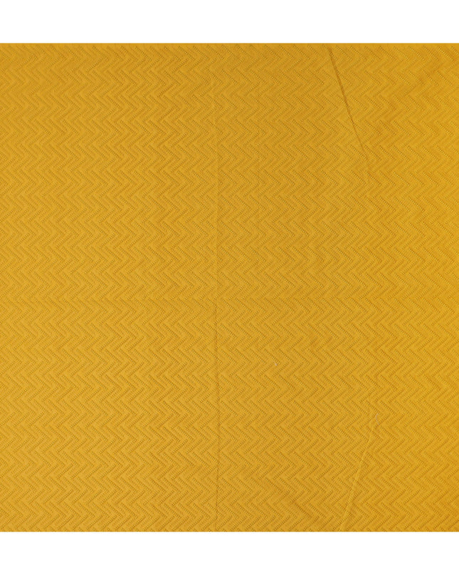 Mustard Yellow Embroidered Cotton Fabric - Regal