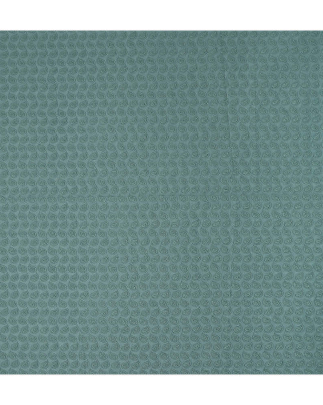 Sage Green Embroidered Cotton Fabric - Regal Fabrics