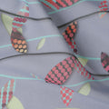 Lilac Grey Leaf Cotton Lawn Fabric - Regal Fabrics
