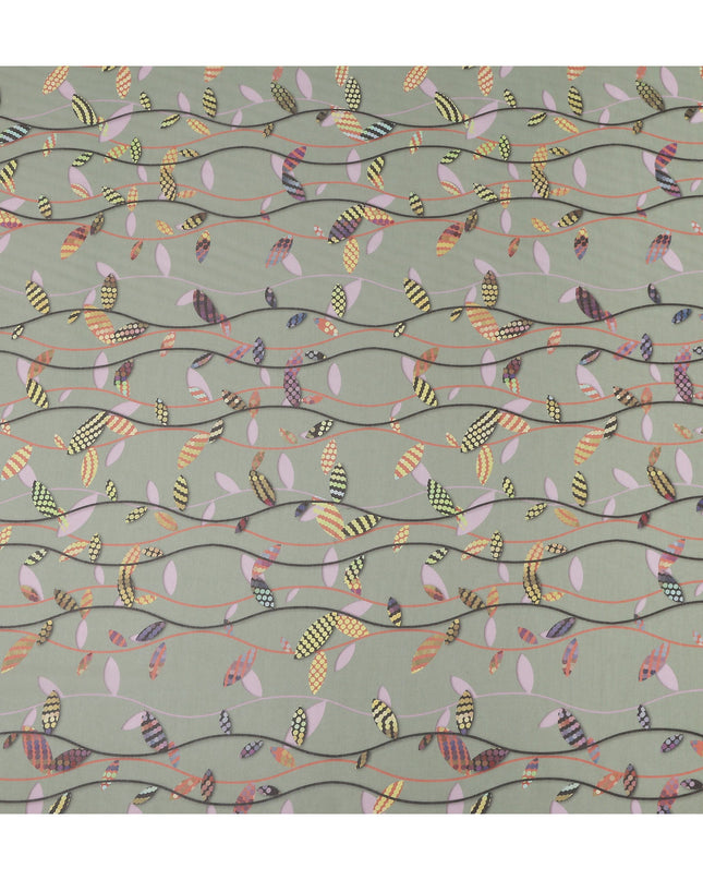 Sage Green Leaf Cotton Lawn Fabric - Regal Fabrics