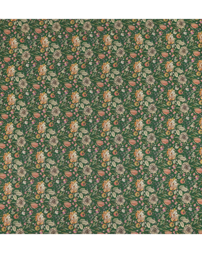 Forest Green Pure Silk Crepe Fabric 110cm