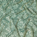 Mint Green Organza Fabric - Tranquil Leaf Pattern, Light-Diffusing Sheerness, 110cm Wide-D18938