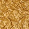 Golden Amber Organza Fabric - Embossed Leaf Motif, 110cm Width, Sumptuous Textured Sheen-D18939
