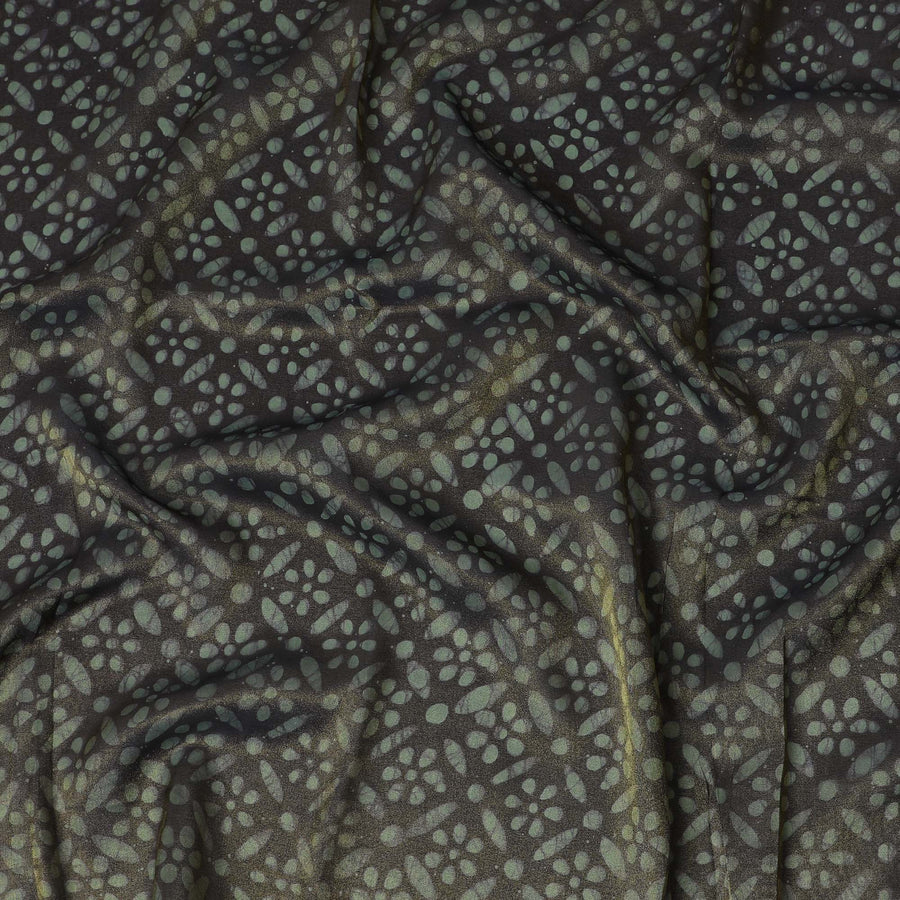 قماش الأورجانزا باللون الرمادي الفحمي - طباعة منقطة تجريدية، عرض 110 سم، أناقة شفافة معاصرة -D18944