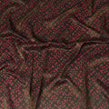 Deep Burgundy Organza Fabric - Crimson Speckled Dot Design, 110cm Width, Lustrous Lightweight Sheen-D18945