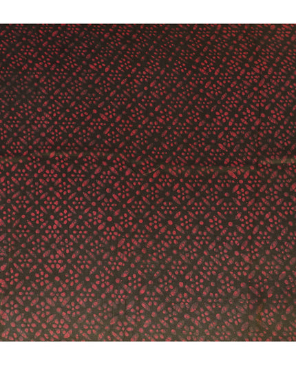 Deep Burgundy Organza Fabric - Crimson Speckled Dot Design, 110cm Width, Lustrous Lightweight Sheen-D18945