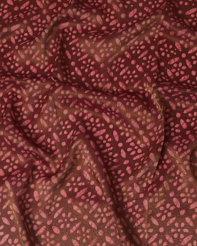 Rustic Rose Organza Fabric - Blush Dot Matrix Print, 110cm Width, Delicate Shimmer Finish-D18947