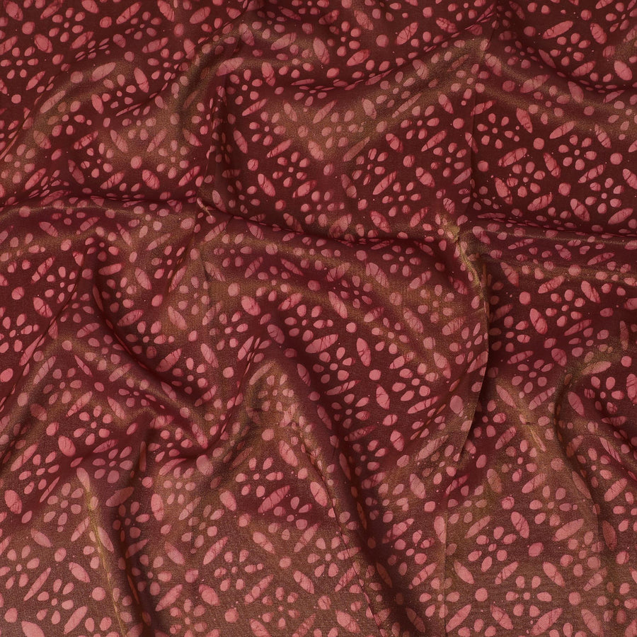 Rustic Rose Organza Fabric - Blush Dot Matrix Print, 110cm Width, Delicate Shimmer Finish-D18947