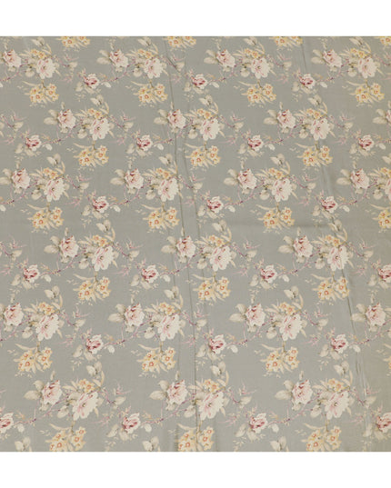 Misty Olive Organza Fabric - Romantic Blush Floral Print, 110cm Width, Sheer Luxe Drapery-D18949