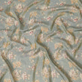 Ethereal Seafoam Organza Fabric - Delicate Blush Florals, 110cm Width, Whisper-Light Elegance-D18950 Regal Fabrics