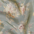 Ethereal Seafoam Organza Fabric - Delicate Blush Florals, 110cm Width, Whisper-Light Elegance-D18950 Regal Fabrics