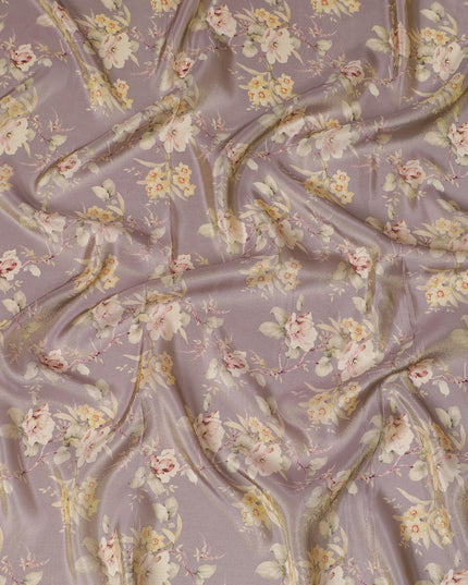 Lavender Blush Organza Fabric - Enchanted Floral Whisper, 110cm Width, Sheer Poetic Drapery-D18951