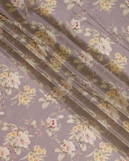 Lavender Blush Organza Fabric - Enchanted Floral Whisper, 110cm Width, Sheer Poetic Drapery-D18951