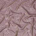 Vintage Mauve Organza Fabric - Classic Rose Embossing, 110cm Width, Sheer Sophistication-D18952