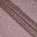 Vintage Mauve Organza Fabric - Classic Rose Embossing, 110cm Width, Sheer Sophistication-D18952