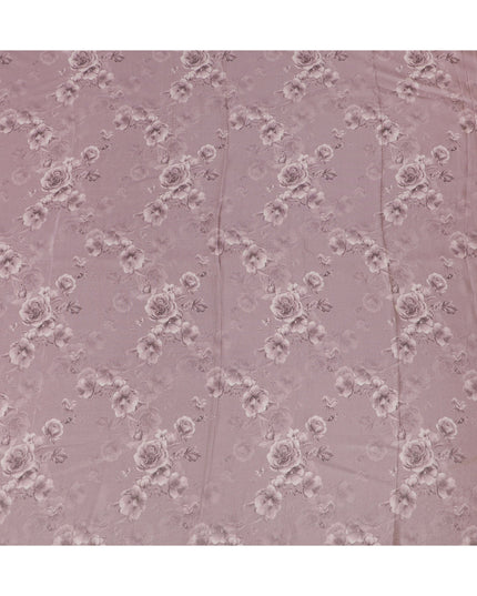 Vintage Mauve Organza Fabric - Classic Rose Embossing, 110cm Width, Sheer Sophistication-D18952