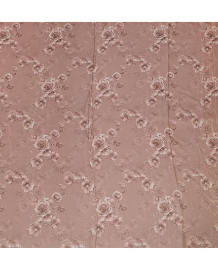 Antique Blush Organza Fabric - Textured Rose Detail, 110cm Width, Sheer Vintage Charm-D18953