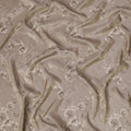 قماش أورجانزا رمادي داكن كلاسيكي - تصميم وردي ثلاثي الأبعاد، عرض 110 سم، فاخر -D18955