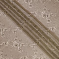 قماش أورجانزا رمادي داكن كلاسيكي - تصميم وردي ثلاثي الأبعاد، عرض 110 سم، فاخر -D18955