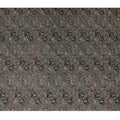 Charcoal Elegance Embroidered Cotton Blend Fabric - Traditional Motifs, 110cm Width-D18960