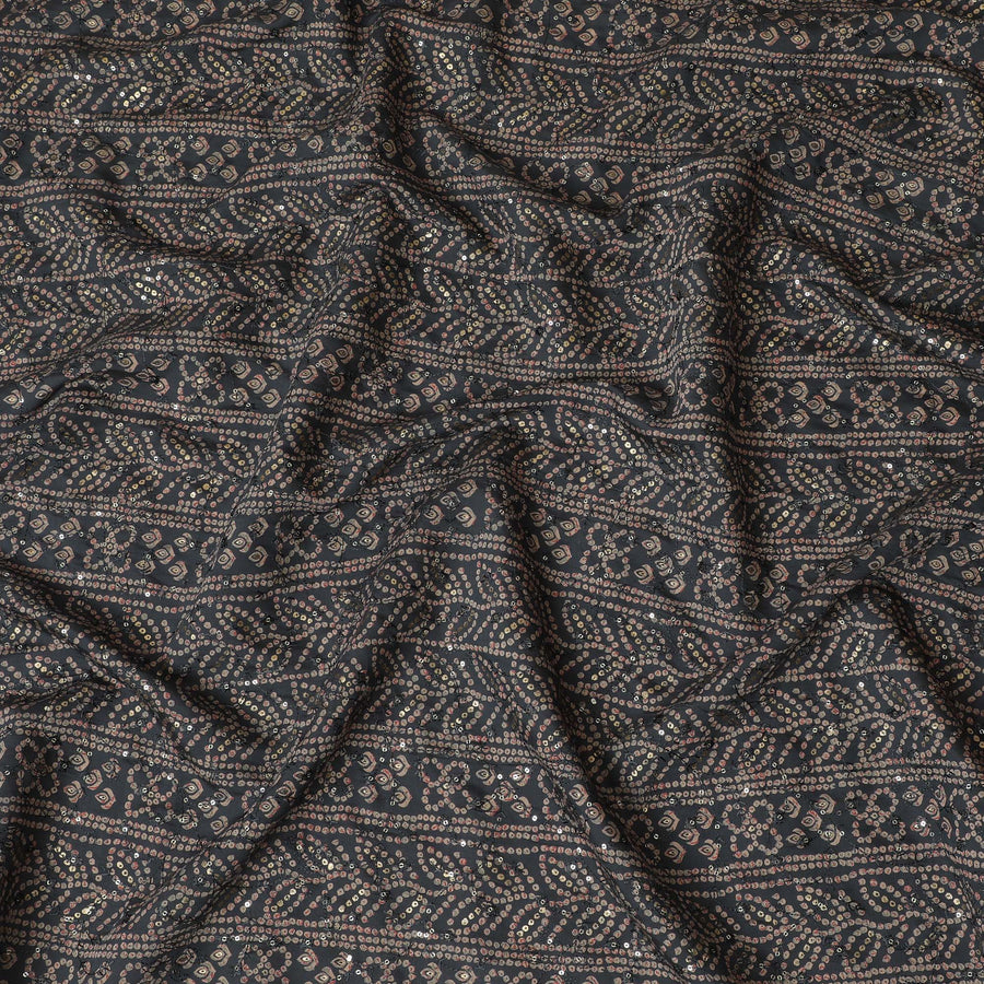 قماش أونيكس شفق مطرز من مزيج القطن - نمط كوني، عرض 110 سم -D18962