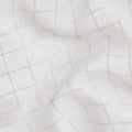 Ivory Silk Chiffon with Glistening Lurex Grid – Elegant Sheer Fabric-D19031