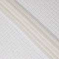 Ivory Silk Chiffon with Glistening Lurex Grid – Elegant Sheer Fabric-D19031