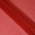 شيفون حرير شبكي لامع قرمزي - نسيج شفاف مشع -D19033