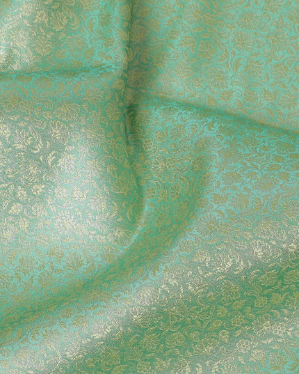 Mint Shimmer Brocade Fabric – Glimmering Elegance for Exquisite Creations-D19036