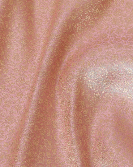 Blush Pink Luster Brocade Fabric – Contemporary Chic with a Metallic Twist-D19038