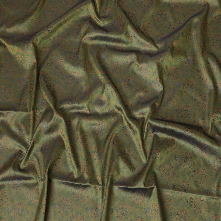 قماش مطرز باللون الزيتوني - جوهر منسوج من الفخامة العتيقة -D19047