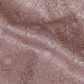 Mauve Majesty Brocade Fabric – Golden Ornamental Elegance-D19052