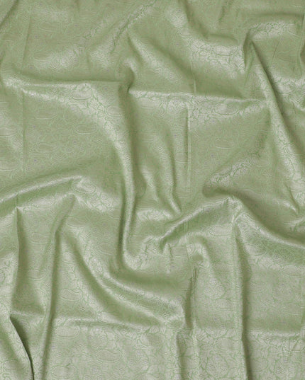 Pistachio Prestige Brocade Fabric – Delicate Patterns in Lush Hues-D19053