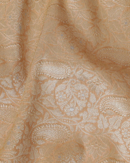 Butterscotch Brilliance Brocade Fabric – Indian Weaving Artistry-D19054