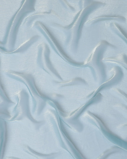 Icy Blue Metallic Synthetic Chiffon Fabric, 110 cm Wide-D19129