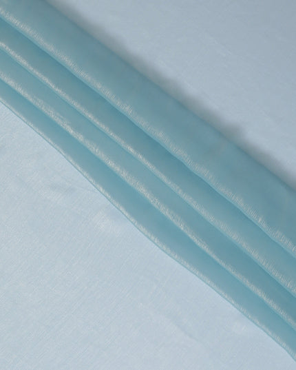 Icy Blue Metallic Synthetic Chiffon Fabric, 110 cm Wide-D19129