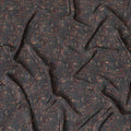 Dark Charcoal Synthetic Crepe Fabric with Red and Gold Floral Motifs, 110 cm Wide-D19138 Regal Fabrics