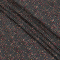 Dark Charcoal Synthetic Crepe Fabric with Red and Gold Floral Motifs, 110 cm Wide-D19138 Regal Fabrics