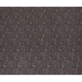 Dark Charcoal Synthetic Crepe Fabric with Red and Gold Floral Motifs, 110 cm Wide-D19138 Regal Fabrics