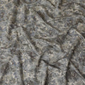 Sophisticated Grey Cotton Lawn Fabric with Silver Floral Overlay, 110 cm Wide-D19142