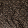 Luxurious Chocolate Brown Cotton Lawn Fabric with Silver Paisley Print, 110 cm Wide-D19144