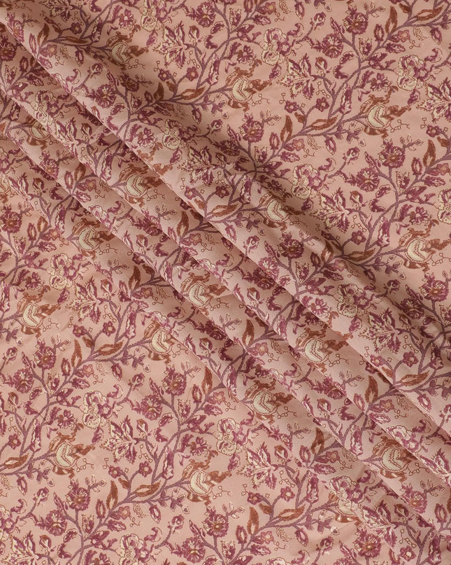 Elegant Blush Pink Cotton Lawn Fabric with Gold Floral Print, 110 cm Wide-D19145 Regal Fabrics