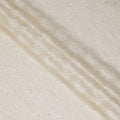 Cream Embossed Floral Georgette Fabric - 110 cm Width, Elegant Textured Finish, Ideal for Luxurious Garments-D19152