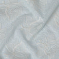 Sky Blue Floral Embossed Georgette Fabric - 110 cm Width, Textured and Delicate, Perfect for Spring and Summer Apparel-D19154
