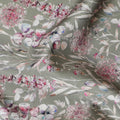 Botanical Print Blended Cotton Lawn Fabric - 140 Cm Width, Soft and Airy, Ideal for Elegant Spring and Summer Wear-D19157