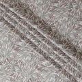 Sophisticated Blended Cotton Lawn Fabric - White with Red and Grey Leaf Print, 140 cms Width-D19159 Regal Fabrics