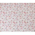 Delicate White Blended Cotton Lawn Fabric - Red and Blue Floral Bird Print, 140 cms Width-D19163