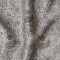 Refined Silver Grey Blended Cotton Lawn Fabric - Elegant Paisley Pattern, 140 cms Width-D19165