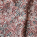 Vintage Floral Blended Cotton Lawn Fabric - Dusty Pink with Grey Botanical Print, 140 cms Width-D19167 Regal Fabrics